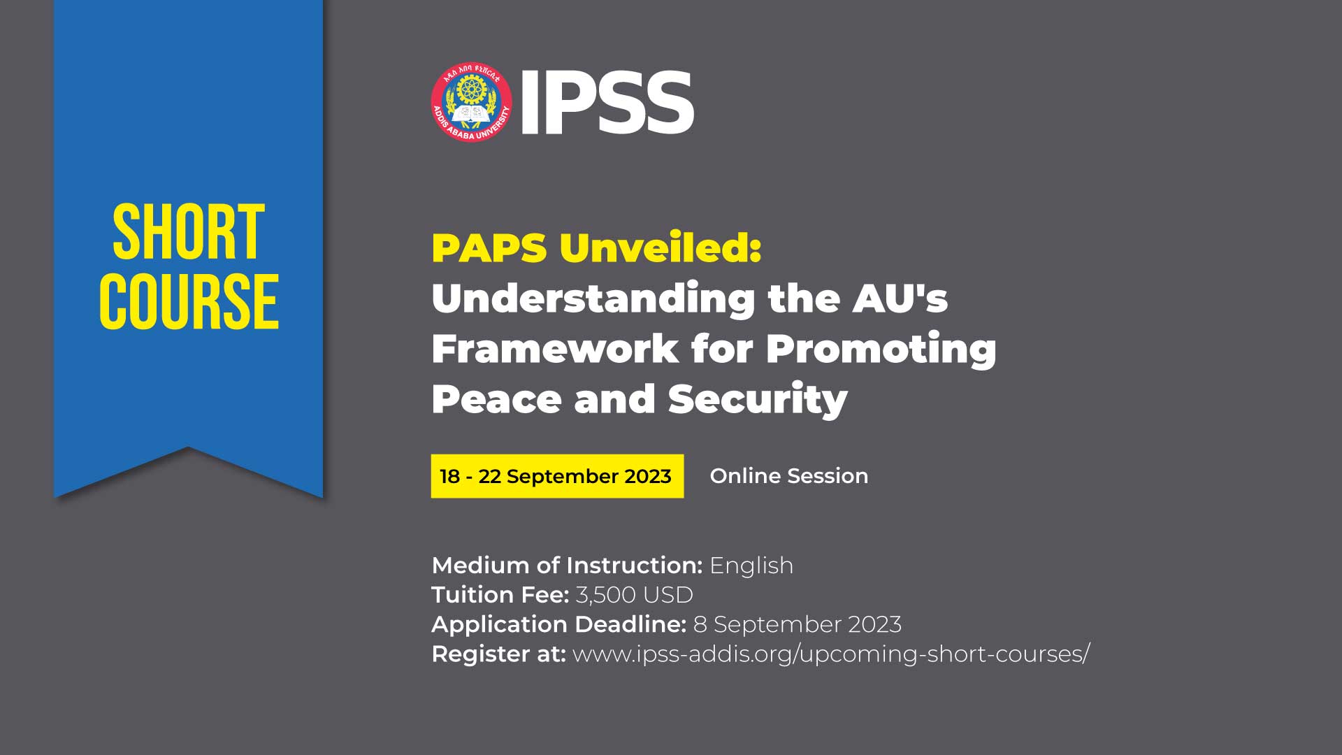 Short Course | PAPS Unveiled: Understanding the AU’s Framework for Promoting Peace and Security
