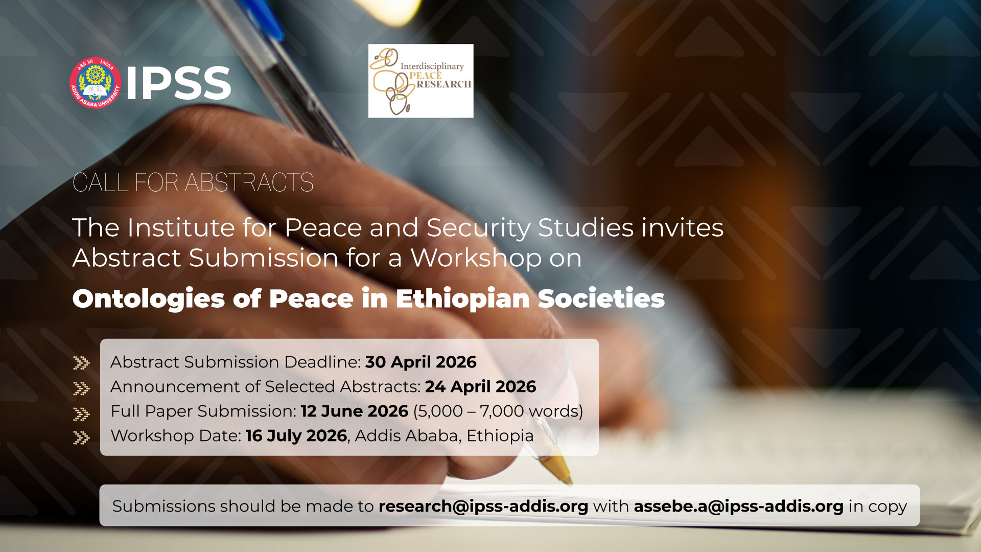 Extension of Deadline: Call for Abstracts | Submission for a Workshop on Ontologies of Peace in Ethiopian Societies