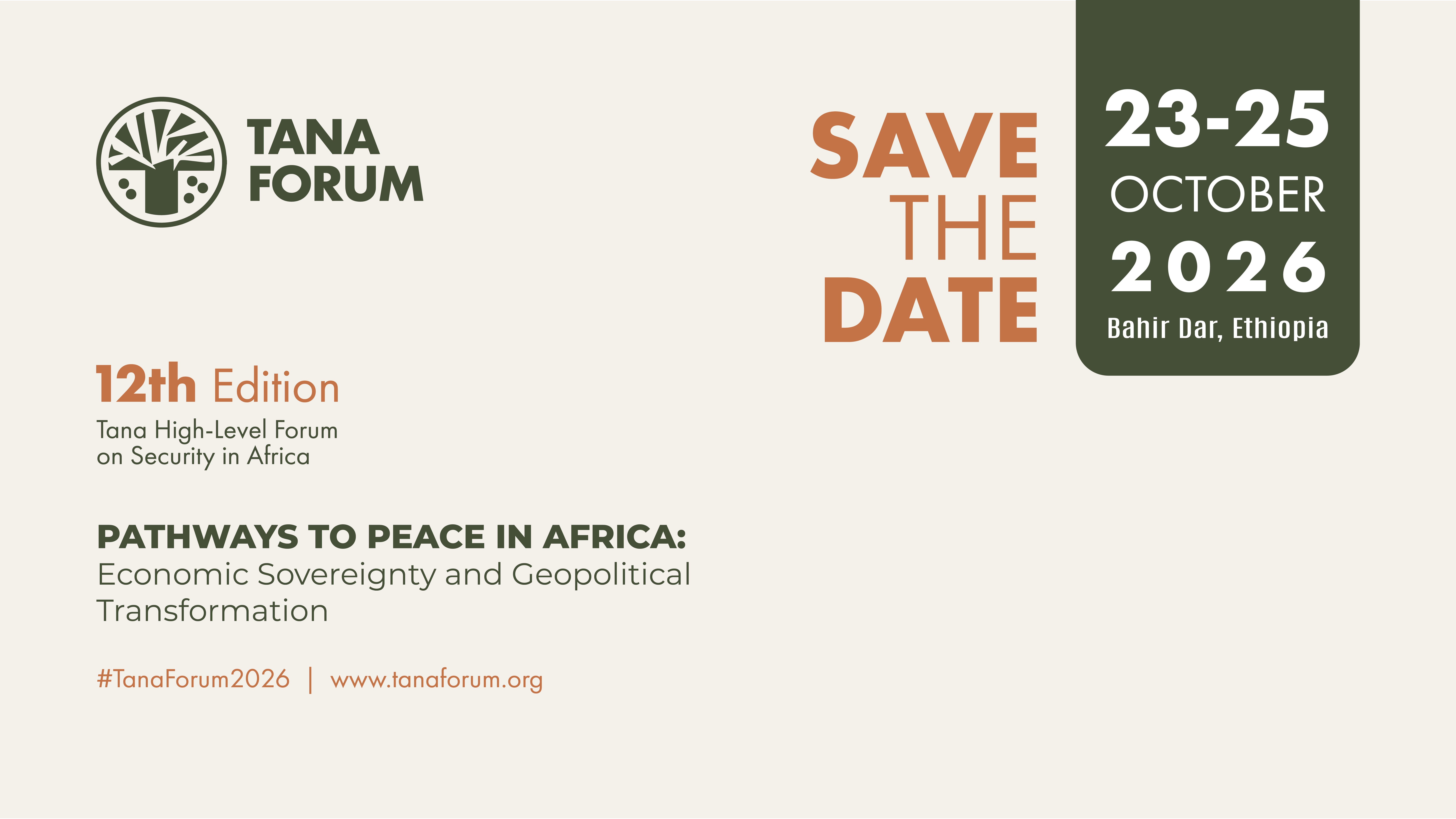 Save the Date: The 12th Tana Forum to Convene from 23–25 October 2026