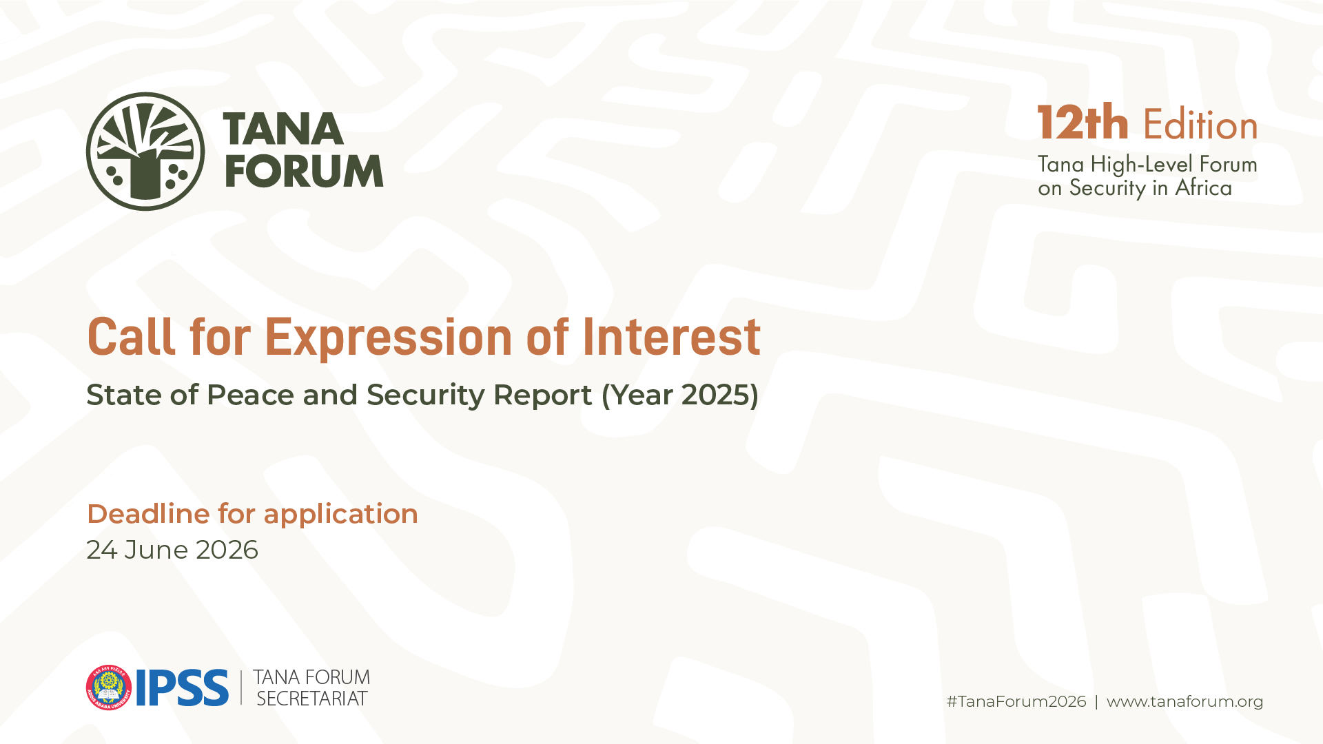 Call for Expression of Interest: State of Peace and Security Report (Year 2025)